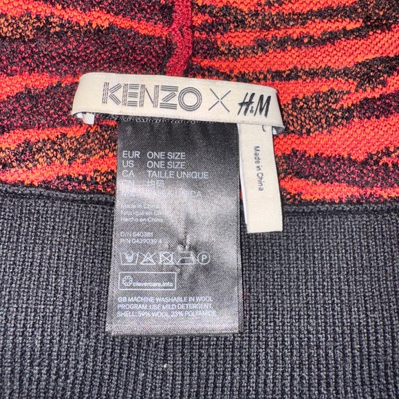 🧡 KENZO x H&M Tiger Stripe Knit Beanie – One Size – Matching Gloves Available - Picture 2 of 5